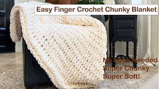 Easy - Chunky Hand Crochet Blanket - For Beginners!